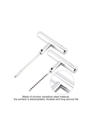 Lemestar Oto-motosiklet-mountain Bike Vakum Lastik Tamir Aleti Seti, Krom Vanadyum Çelik, Pas Koruma, Kolay Kullanım, 2 Parça Çatal Tipi Matkap + Genişletici Matkap