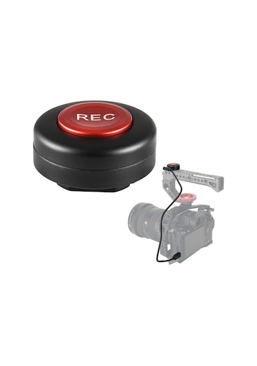 Gajeena Sony/fujifilm/panasonic Kameralar İçin Video Kayıt Kontrol Düğmesi, Soğuk Ayak Üstüne Monte Edilebilir, 2 Kontrol Kablosu İle Alüminyum Alloy