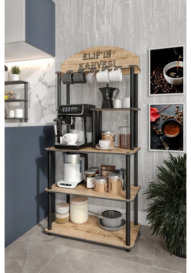 Bollente Dekoratif Kişiye Özel Isminize Özel Kahve Köşesi Safir Meşe 34cmx69cm Meşe