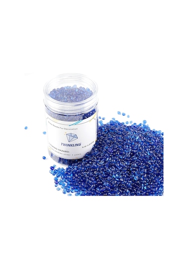 Ateş Çukuru Vazo Dolguları İçin Yüksek Parlaklık Yuvarlak Ateş Cam Taşlar, 36mm, 1pound Kavanoz Kobalt Mavisi