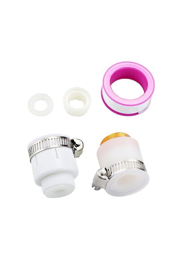 Kangvka Mutfak Ve Banyo Fuarası Uyumlu 5 Parça Fiş Seti: Dichtleyici Yastık, Dönüştürücü Bağlantı, Teflon Bandı, Evrensel Ve Alüminyum Bağlantılar