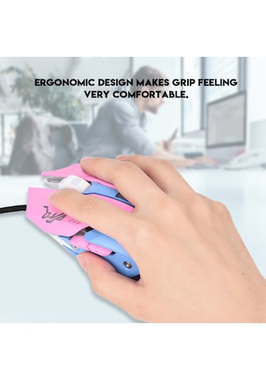 Ximistore9 3200dpı Led Işıklı Ergonomik Pembe Oyun Mouse'u - Hızlı Tepki, Konforlu Tutuş, Geniş Uyumluluk