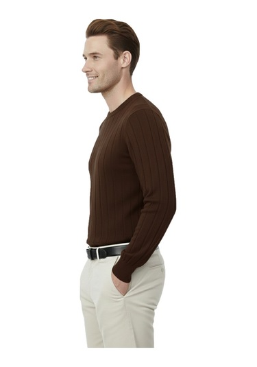 Deepsea Kahve Dar Kesim Likralı Erkek Triko Kazak Bisiklet Yaka Şık Tasarım 2605433 Kahve Deepsea Kahve Dar Kesim Likralı Erkek Triko Kazak Bisiklet Yaka Şık Tasarım 2605433 Kahve