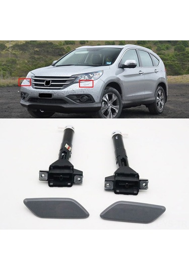 Yunboo Honda Crv 2012-2016 Ön Far Yıkama Nozzle Kapağı, Plastik Siyah, 76880-t0a-s01/76885-t0a-s01 Uyumlu, 2 Adet Set