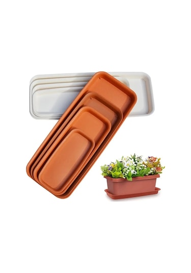 White-20x11cm-1 Adet Bitki Tabağı Damlama Tepsileri Plastik Tepsi Tabakları Kapalı Açık Saksı Dikdörtgen