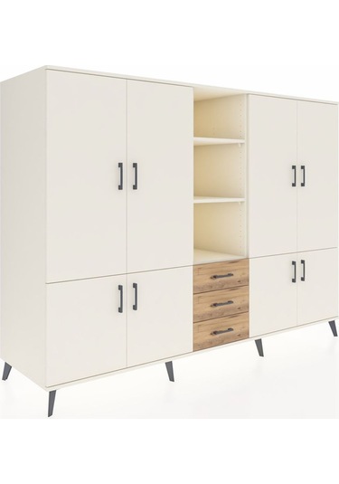 Kronos Dolap 11 Raflı 3 Çekmeceli 8 Kapaklı 220x59x163 Aytaşı-ayt Aytaşı-aytaşı/çam