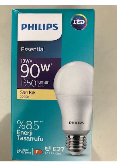 12 Adet Phılıps 13w 90w 1350 Lümen Led Lamba 3000 Kelvin Sarı