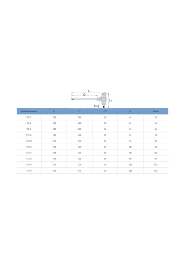 Unior 193 T Saplı T8 Allen Anahtar