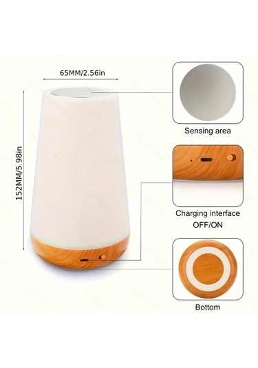 Honeybeeshop Beyaz Basit Yeni Gece Lambasi 13 Renk Rgb Dokunmatik Uzaktan Kumandali Sarj Edilebilir Led Isik Yatak Odasi Oturma Odasi Bebek Odasi Icin Beyaz