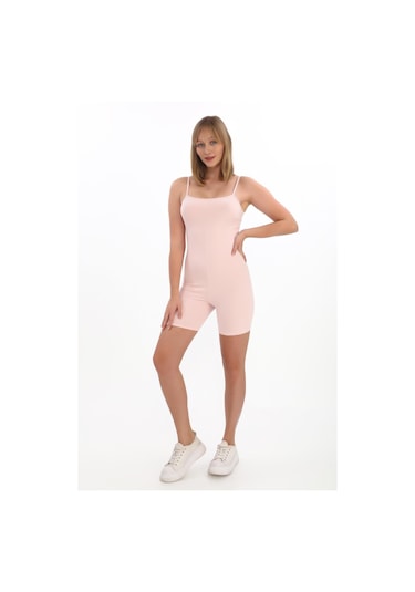 Penyebizden İnce Askılı Body Tulum -pembe