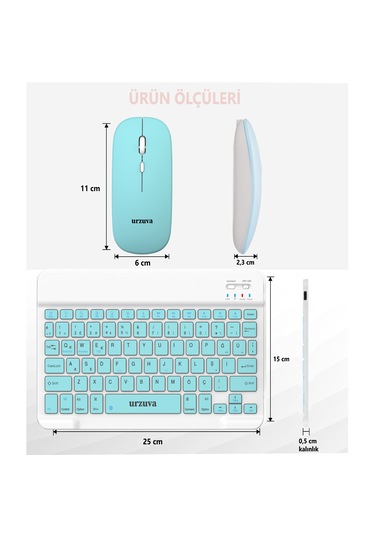 Urzuva Mk-23 Kablosuz Klavye Mouse Bluetoothlu Slim