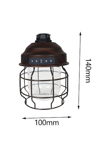 Homyl Led Fener Taşınabilir Işık Şarj Ahşap-tahıl Ahşap Tahıl Kahverengi