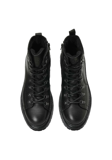 Lumberjack Esteves 3pr Siyah Hakiki Deri Comfort Casual Postal Bot Siyah