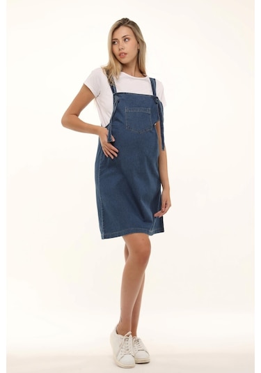 Luvmabelly Myra6301 Kot Hamile Jile Elbise -mavi-mavi