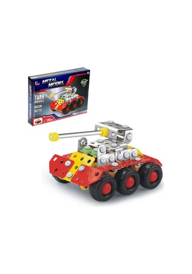 Metal Model Tank Yapım Seti 140 Parça - Eğitici Stem Montaj Oyuncağı - Tornavidalı Kendin Yap Maket