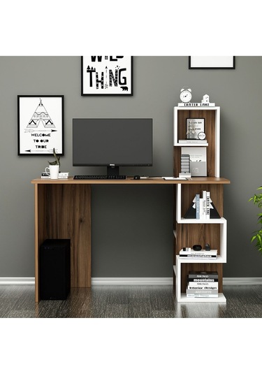 Twist Çalışma Masası - Ceviz / Beyaz Ceviz / Beyaz Beyaz - Ceviz