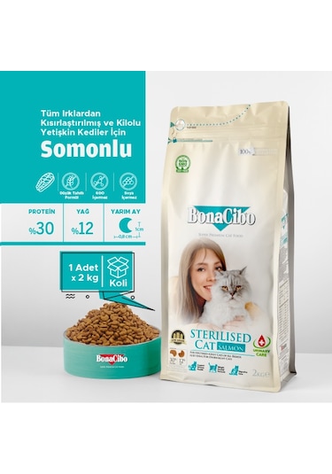 Bonacibo Adult Cat Sterilised Somonlu 2 KG