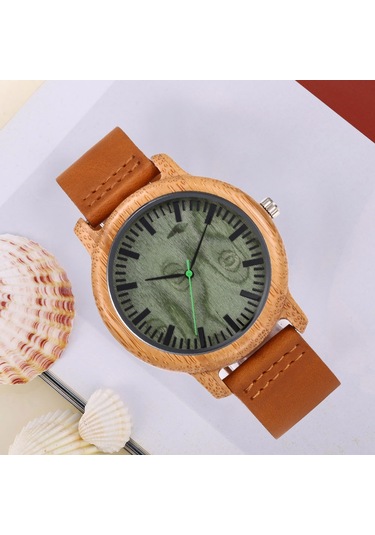 Springsun Kadın Saatleri Analog El Yapımı Doğal Bambu Ahşap Saatler Erkek Moda Minimalist Kuvars Saat Akıllı Saat (İthalatçı Garantili)