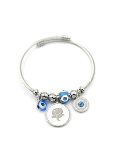 Gül Charm Bilezik - Gümüş Çok Renkli