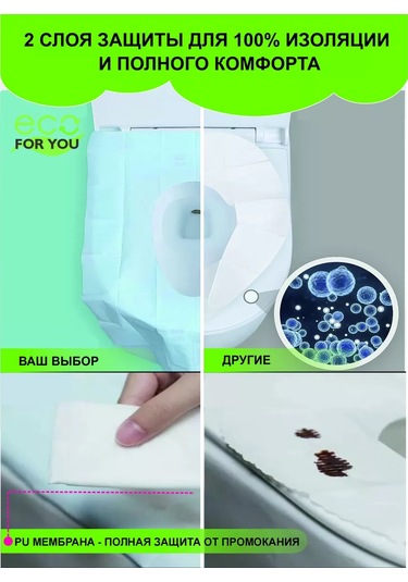 Eco For You Tek Kullanımlık Su Geçirmez Tuvalet Kapak Koruyucuları 30 Adet 197837141 Yeşil