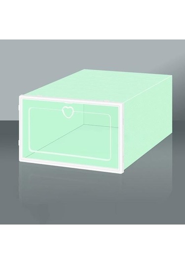 Pembe 2 Adet Ayakkabı Kutusu Kalp Çekme Halkası İle Kolay Montaj Plastik Çekmece Tipi Ayakkabı Kutusu Ev Depolama Pembe