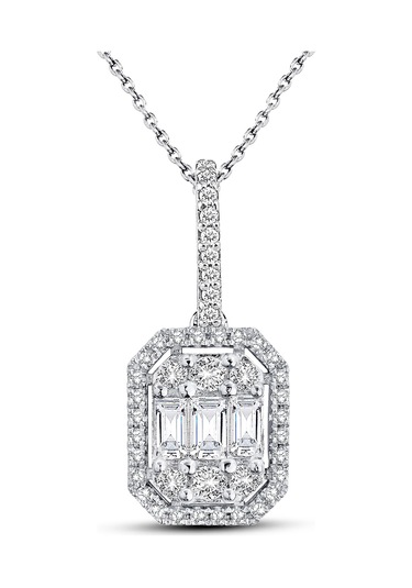 Modern Tasarım 0.75 Ct Baget Kare Tektaş Kolye