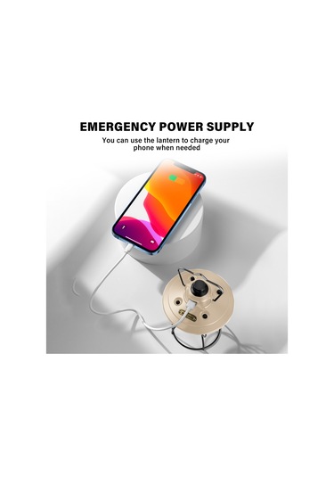 Hangfox Sarımsı Outdoor Kamp Feneri, Usb Dolanabilir Ve Akıllı Telefon Şarj Cihazı, 3 Işık Modu, Su Geçirmez, Fırsat Işığı Bej