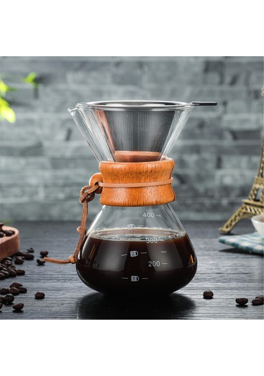 Springsun Cam Bardaklı Paslanmaz Çelik Filtreli El Yapımı Kahve Demleme Cihazı Diğer