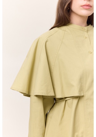 Pelerinli Tasarım Gömlek Adaçayı Adaçayı Yeşil