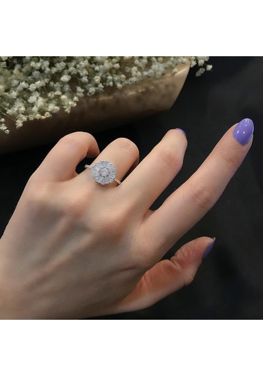 Stela Çiçek Baget Gümüş Yüzük