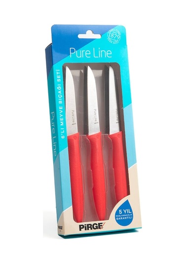Pirge Pure Line Meyve Bıçağı Seti 9 Cm 6'lı Kırmızı