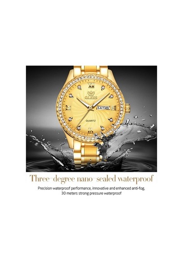 Fastbuy Erkekler Olevs 5565 Moda Paslanmaz Çelik Kayış Elmas Kuvars İzle, Beyaz Çok Renkli Su Geçirmez Çok Renkli