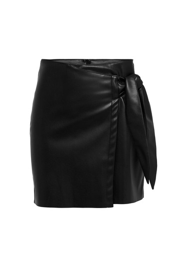 Only Onlolivia Faux Deri Kadın Mini Etek 15237194 Siyah