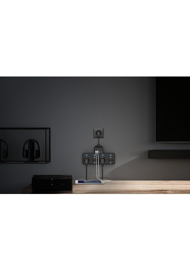 Cbtx Yeni Nesil 4000W 3 x USB, 1 x Type-C 8 in 1 Duvar Priz Termal Akım Korumalı Priz 4'lü