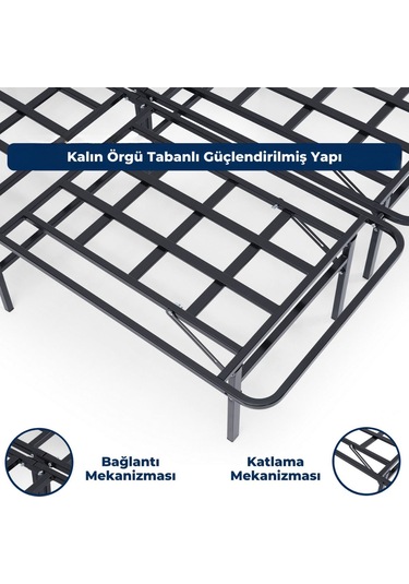 Aksviva Smart Base Çift Kişilik Katlanır Metal Karyola
