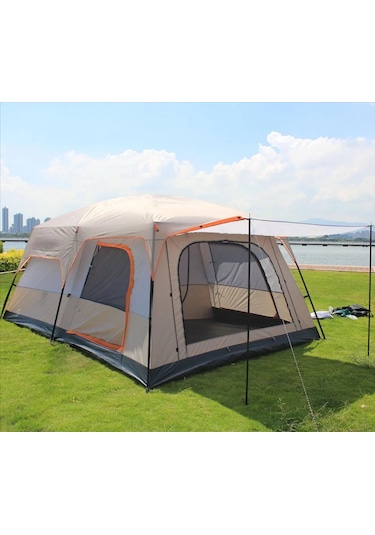 Efsane Kamp - Aile Boyu Büyük Kamp Çadırı 2 Oda 1 Salon - 12 Kişi Bej