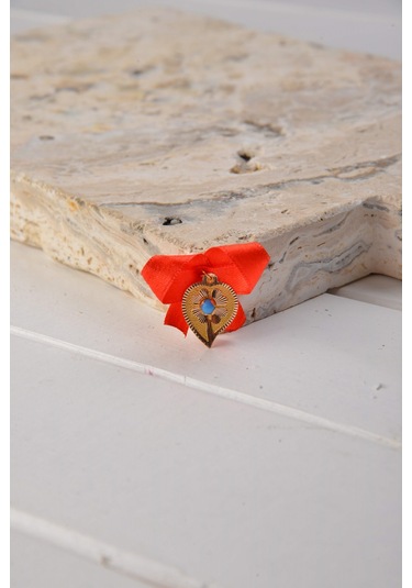 Moom Mücevherat Kadın 14 Ayar Altın Çiçek Desenli Mavi Taşlı N11.40188