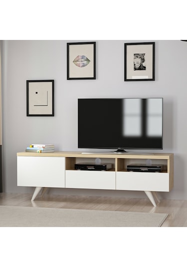 Brüksel Tv Ünitesi Beyaz Safir Meşe Ücretsiz Kargo Brüksel Tv Ünitesi Beyaz Safir Meşe Ücretsiz Kargo