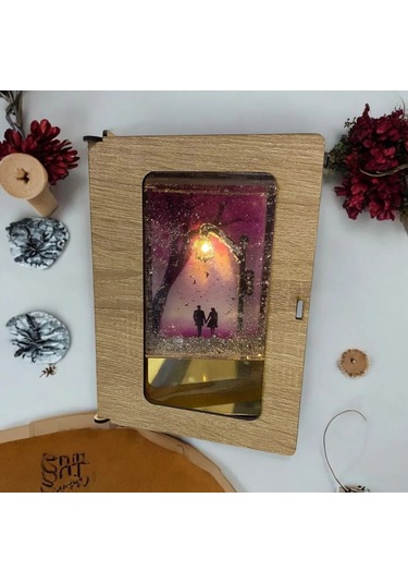 Dekoratif Işıklı Sokak Lambası Gold Gece Lambası Gold