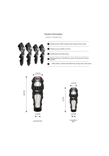 Neevoyu Motor Kollu Ve Dizlik 4'lü Set - Çelik Kaplama, Ayarlanabilir Kayışlı, Offroad Ve Bisiklet Sporları İçin Tüm Mevsim Korumalı Altyapı