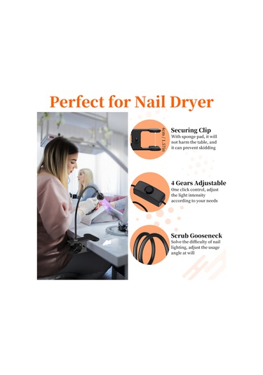 Suofeng "usb Şarjlı 3w Uv Tırnak Kurutma Lambası - Kitap Klipsli & Kontrol Düğmeli" Siyah