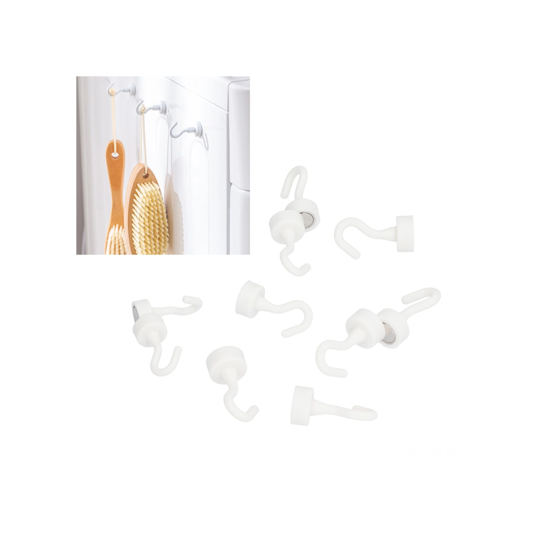 Moveevo 10'lu Ağır Duty Abs Manyetik Kanca Seti - Buzdolabı/mikrodalga Uyumlu, 5kg Yüke Dayanır, Hafif Ve Dayanıklı Tasarım Diğer