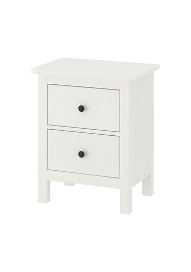 Komodin-şifonyer Hemnes Meridyendukkan Beyaz Vernik, 54x66 Cm 2 Çekmeceli