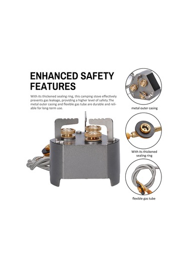 Yifomall Üç Ateşli 11800w Taşınabilir Kamp Gaz Sobası - Yüksek Güçlü, Ayarlanabilir Alev, Dış Mekan Pişirme İçin Gri Çok Renkli