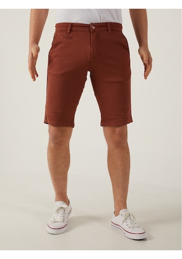 Kiremit Renk Chino Erkek Şort Kiremit