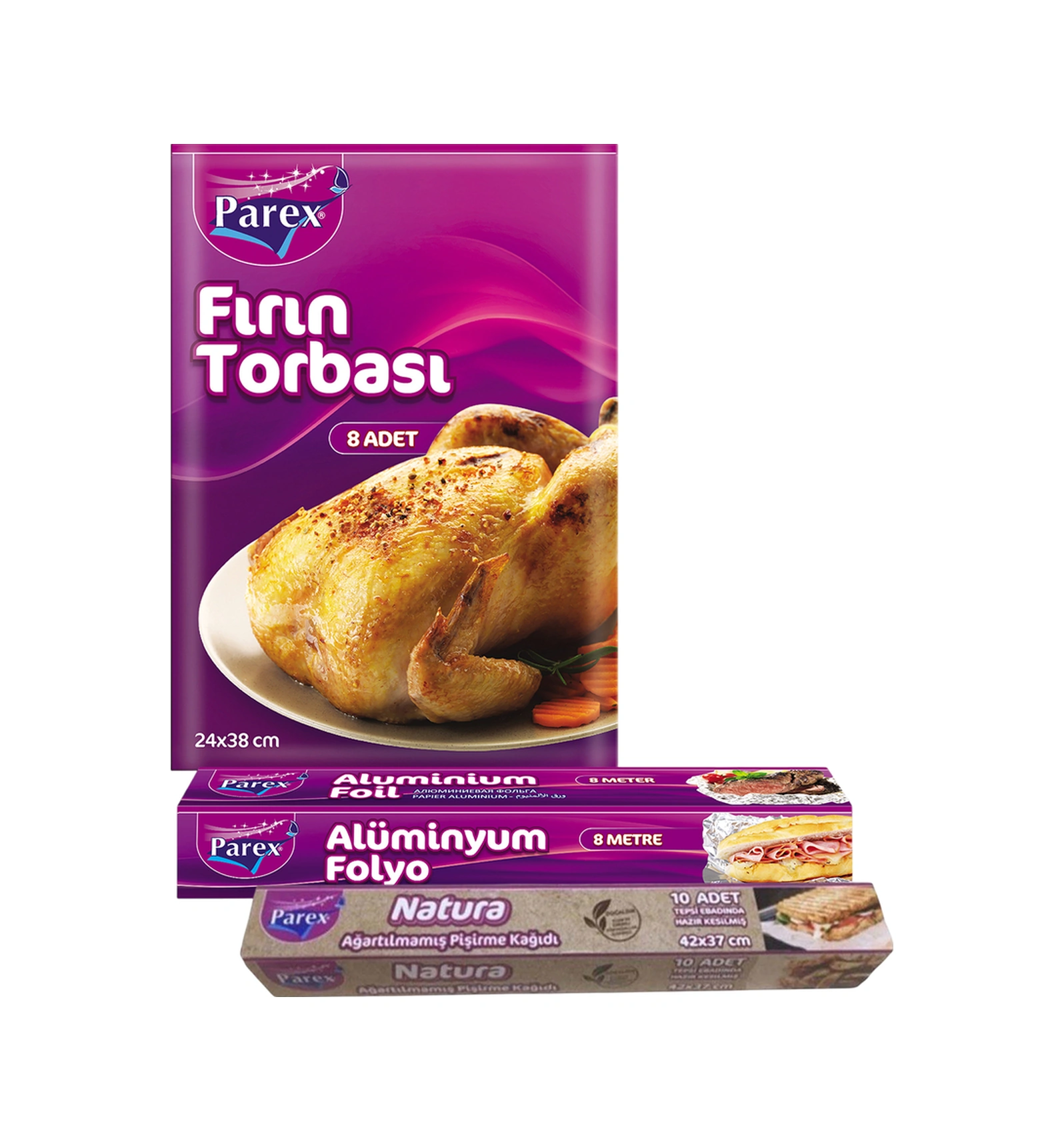 Natura 5'li Pişirme Kağıdı 3'lü Fırın Torbası Ve 2'li Alüminyum Folyo Paketi