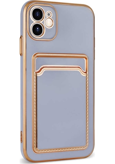 iPhone Uyumlu 11 Kilif Kartlikli Köseli Altin Model Kapak 561060756
