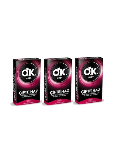 Okey Çifte Haz Prezervatif 10'lu x 3