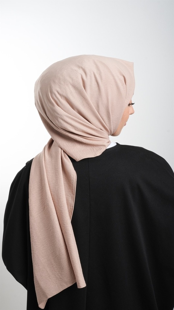 Hürrem Bone 202105_44 Pamuk Düz Klasik Caz Şal Koyu Bej