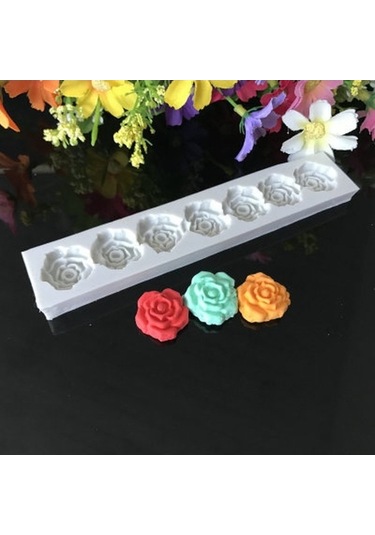 Dancemonkey 5 Adet Gül Çiçek Kalıp, Silikon Pişirme Araçları Beyaz